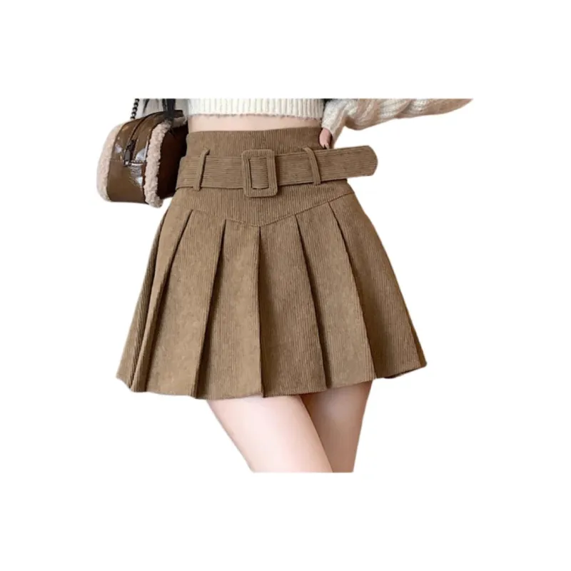 Ya Sheep People Casual Short Skirts Women's Khaki-0
