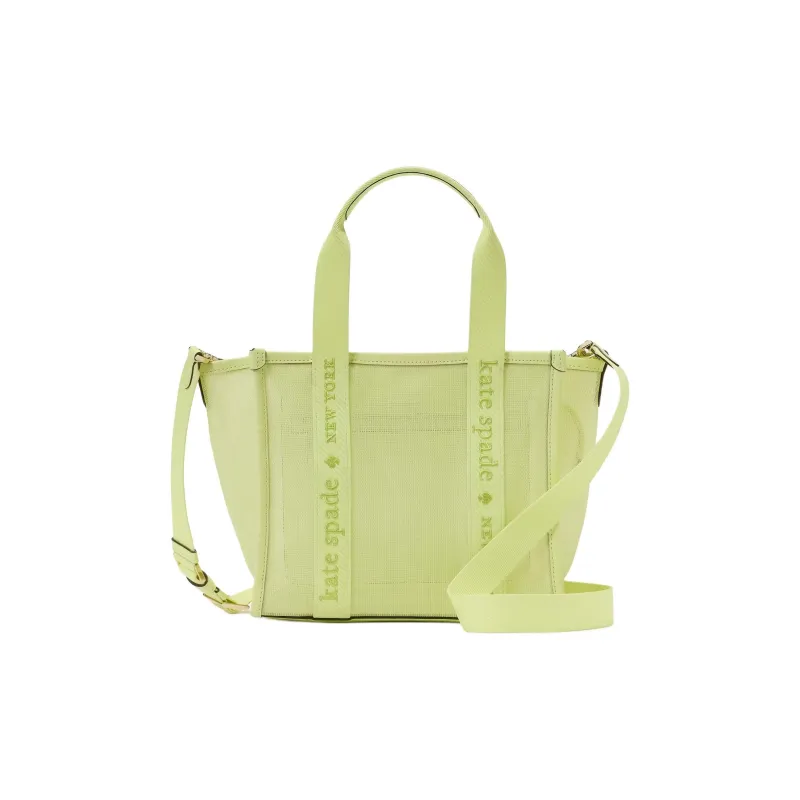 Kate Spade Mesh Fabric Tote Bag, Shopping Bag, Shoulder Bag, Crossbody Bag, Handbag Trumpets Women's Green-0