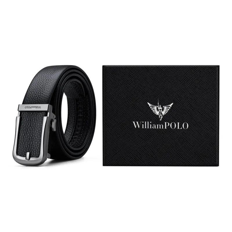 WilliamPOLO Cow Leather/PVC Leather Belts Men's 3.5cm Width-11