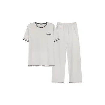 Floating Light Islands Pajama Set Men's Light Gray