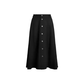 Polo Ralph Lauren FW24 Casual Long Skirt Women's Black