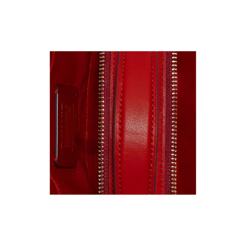 COACH Serena Lambskin Leather Dome Bag, Shoulder Bag, Crossbody Bag, Handbag Trumpets Women's Red-4