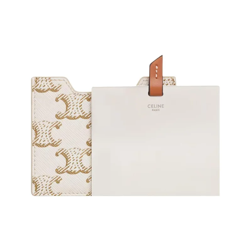 CELINE Cow Leather Storage Bag Women's White-3