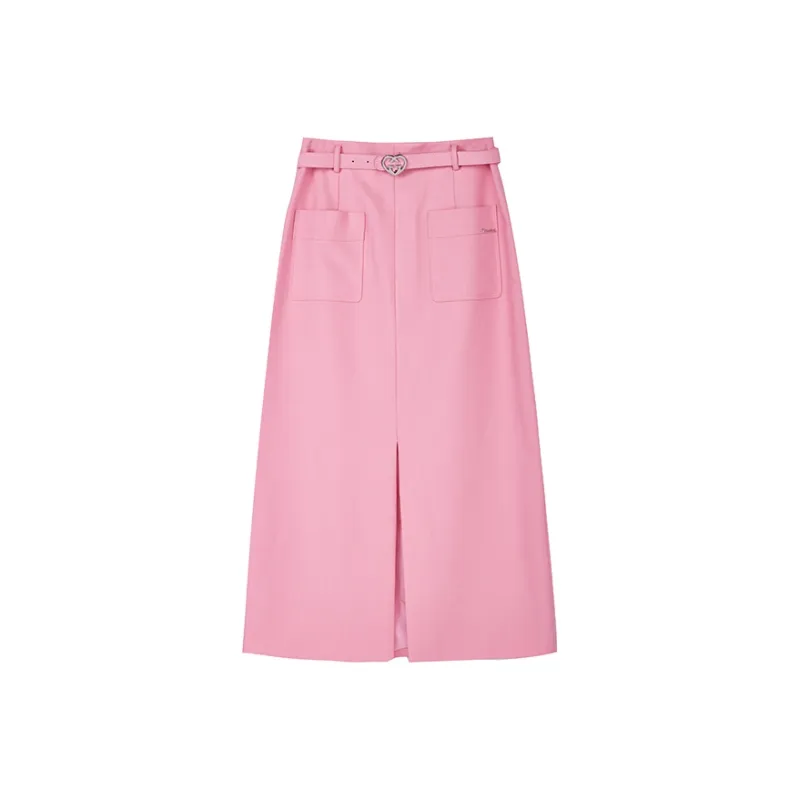 Yu Qianwen Casual Long Skirts Women's Cherry Blossom Pink-0