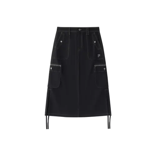 FILA FUSION Casual Long Skirt Women's Jet Black