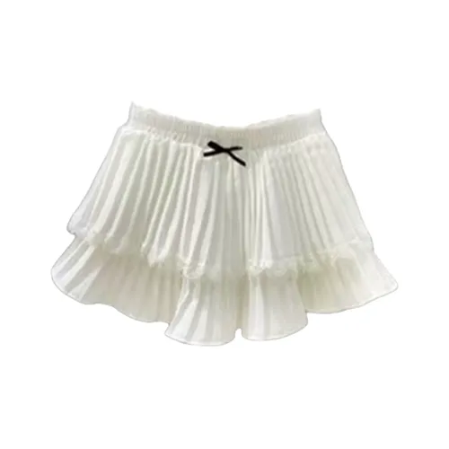 ONEPASS Puffy Casual Short Skirts Women's White