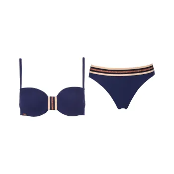 Selmark FW22 Women's Striped Jacquard Bikini Set Black