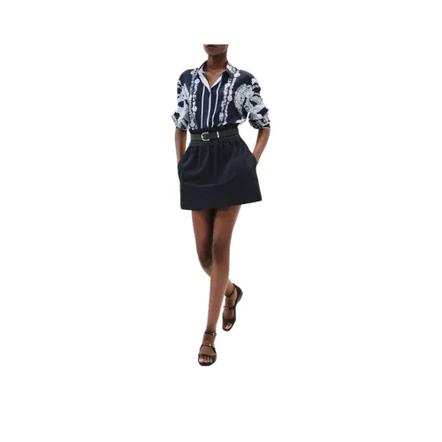 HERMES SS25 Casual Short Skirts Women's Black Blue