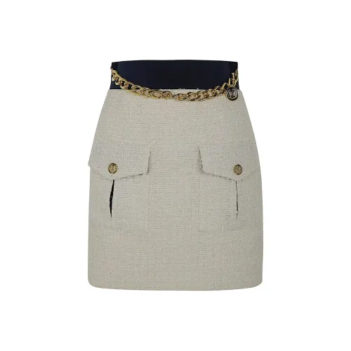 Elisabetta Franchi Pocket Detailed Tweed Mini Skirt