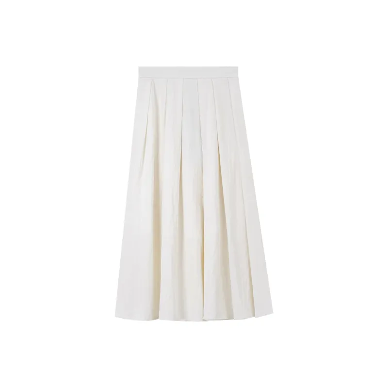 VIMLY Casual Long Skirt Women's White-0