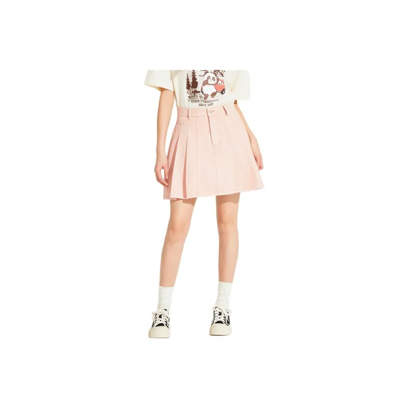 Hotwind Denim Short Skirts Women's Pink-0