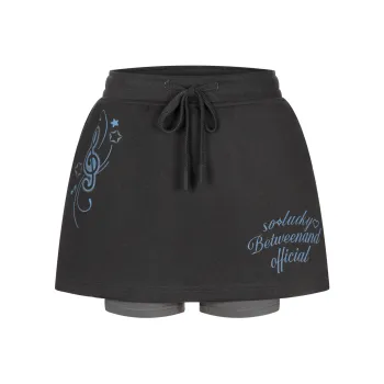 BETWEENAND Casual Short Skirts Women's Dark Gray