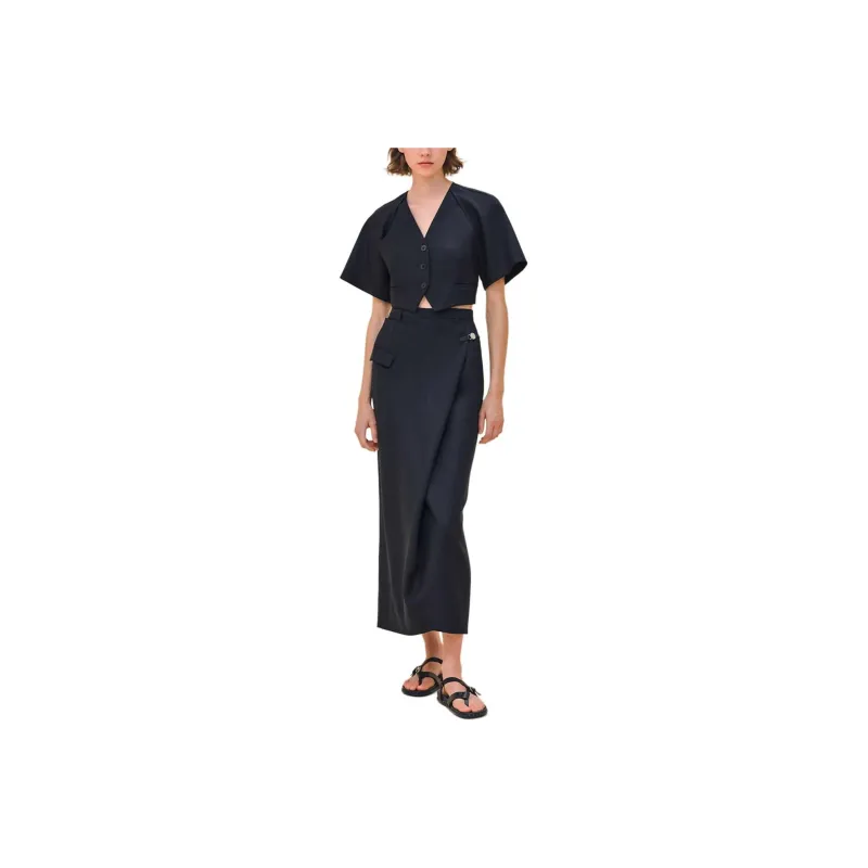 HERMES SS24 Casual Long Skirts Women's Black-0