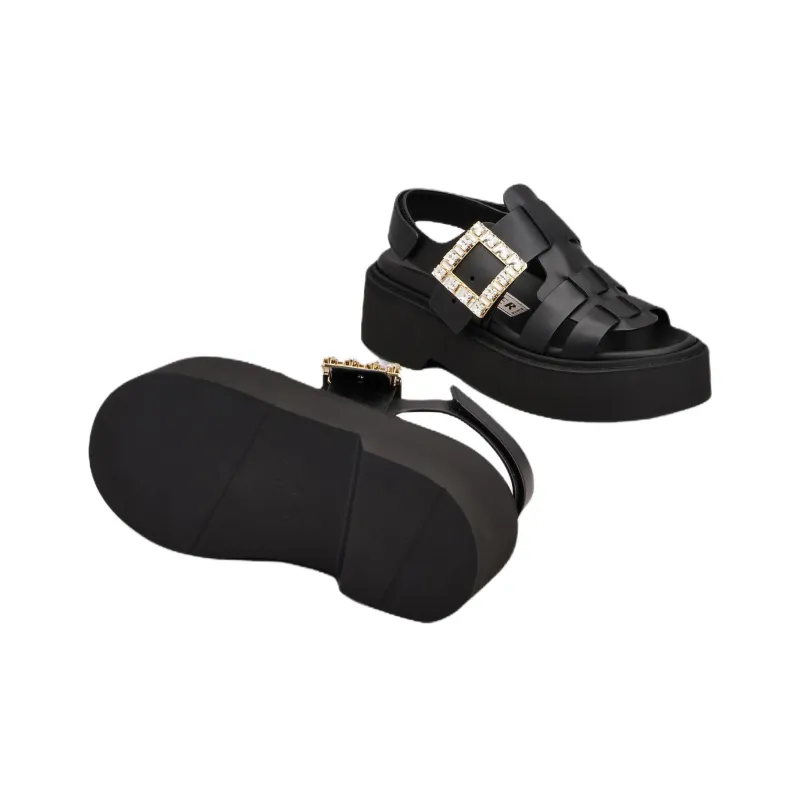 Roger Vivier Viv' Rangers One Strap Sandals Women's Black-5