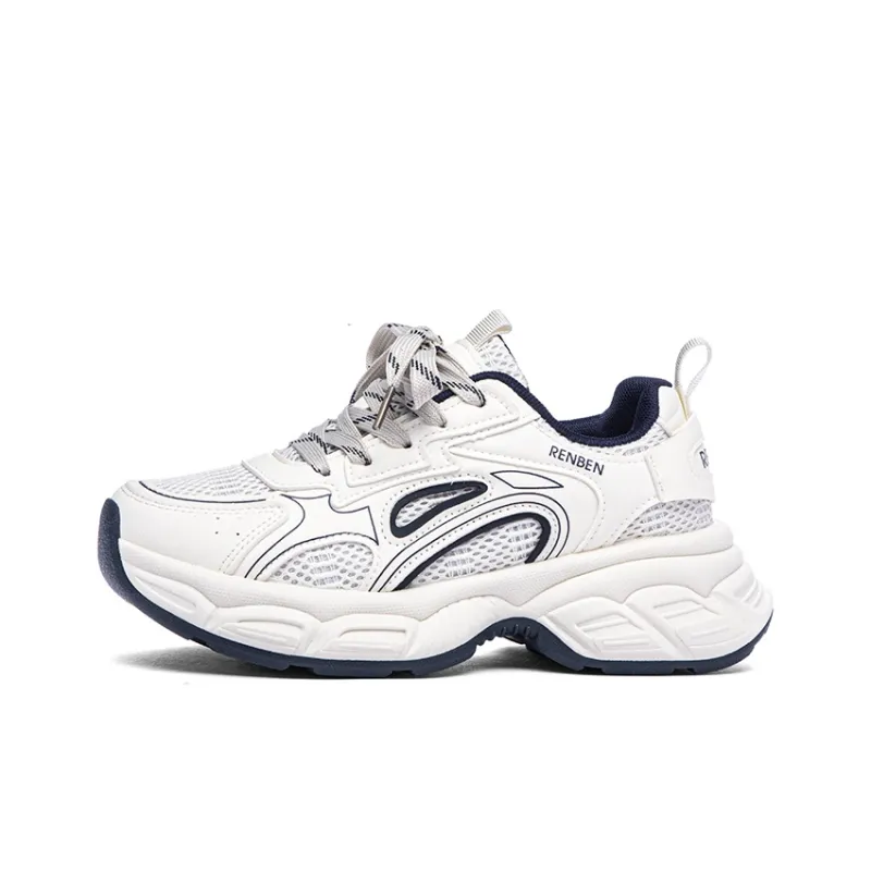 RENBEN Slip Resistant, Abrasion Resistant, Rebound Resistant Low Top Casual Shoes Women's White Blue-0