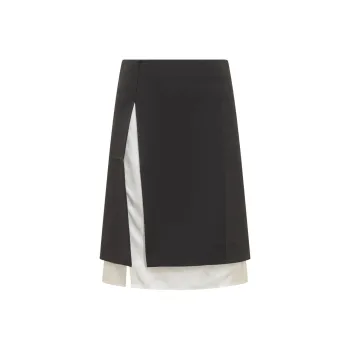 PETER DO Contrasting border Zip up Skirt