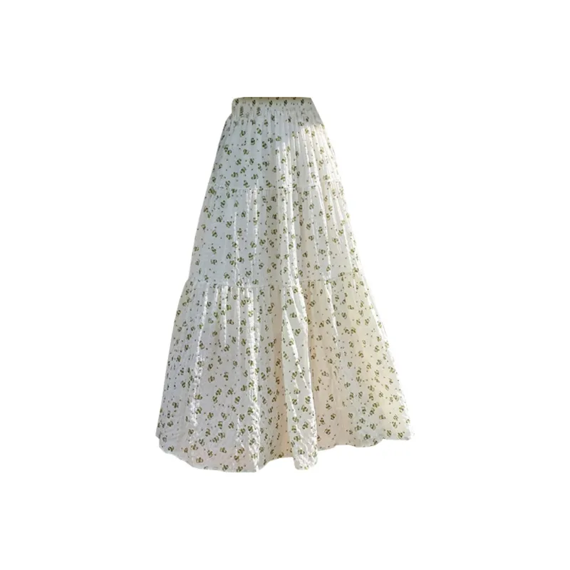 MM Casual Long Skirts Women's Green-0