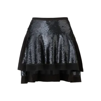 Onitsuka Tiger SEQUINED SKIRT Casual Short Skirts Women's Black