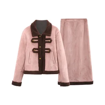 A Paradise For Awakening Skirt Set Women's Leather Pink