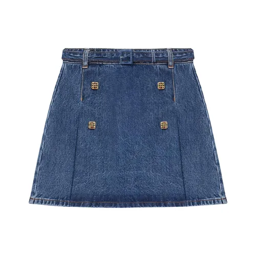 Self portrait Denim Short Skirts Women's Denim Blue