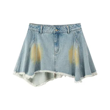 CHUU Casual Short Skirts Women's Light Denim Blue