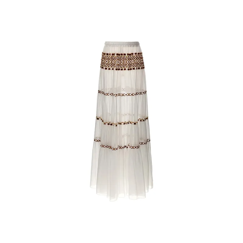 ERMANNO SCERVINO A-Line Maxi Tiered Skirt-0