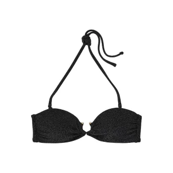 Victoria's Secret Shimmer Bandeau Bikini Top / Black Bikini Women's Black