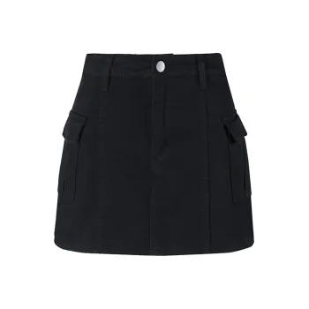 Wen Shan Denim Short Skirts Women's Black