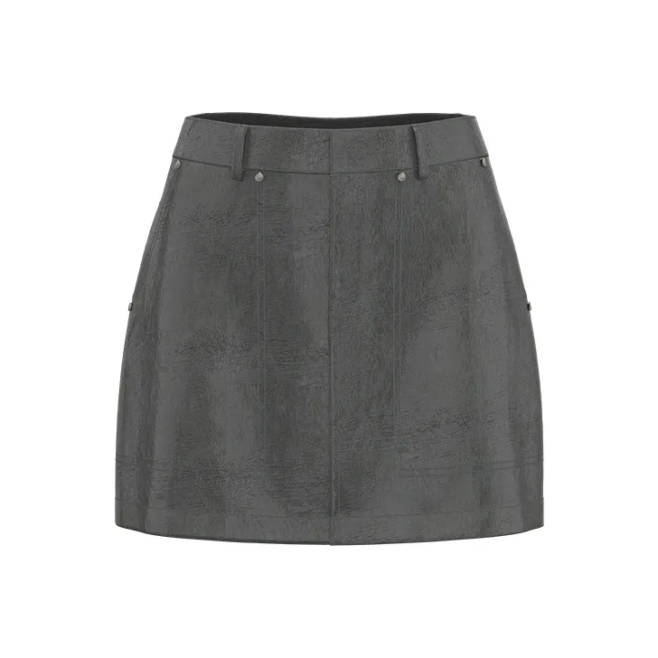 URBAN REVIVO Casual Short Skirts Women's Medium Gray-0