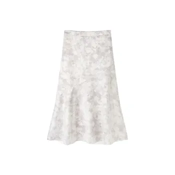 TKY SHOP Casual Long Skirts Women's Purple Flower