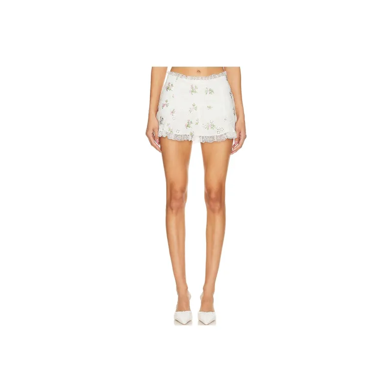 FOR LOVE & LEMONS Casual Short Skirts Women's White-0
