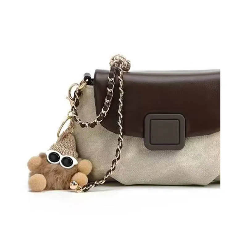SHORT HAIR GIRL PU Shoulder Bag Women's Apricot-4