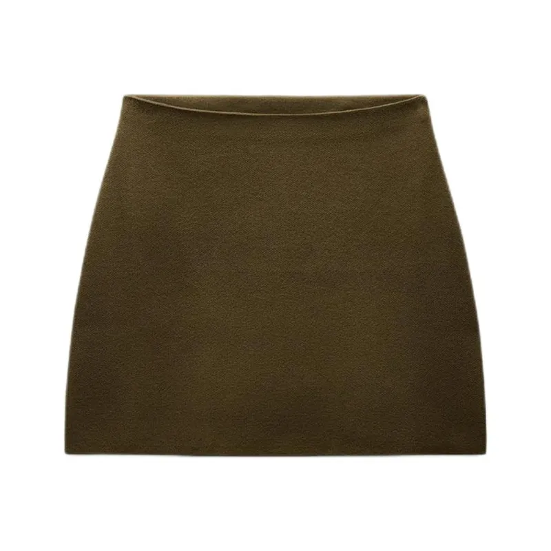 ZARA Casual Short Skirts Women's Olive Green-0