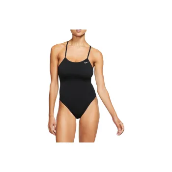 Nike Women's Lace-Up Tie-Back One-Piece Swimsuit One-piece Swimsuit Women's Black
