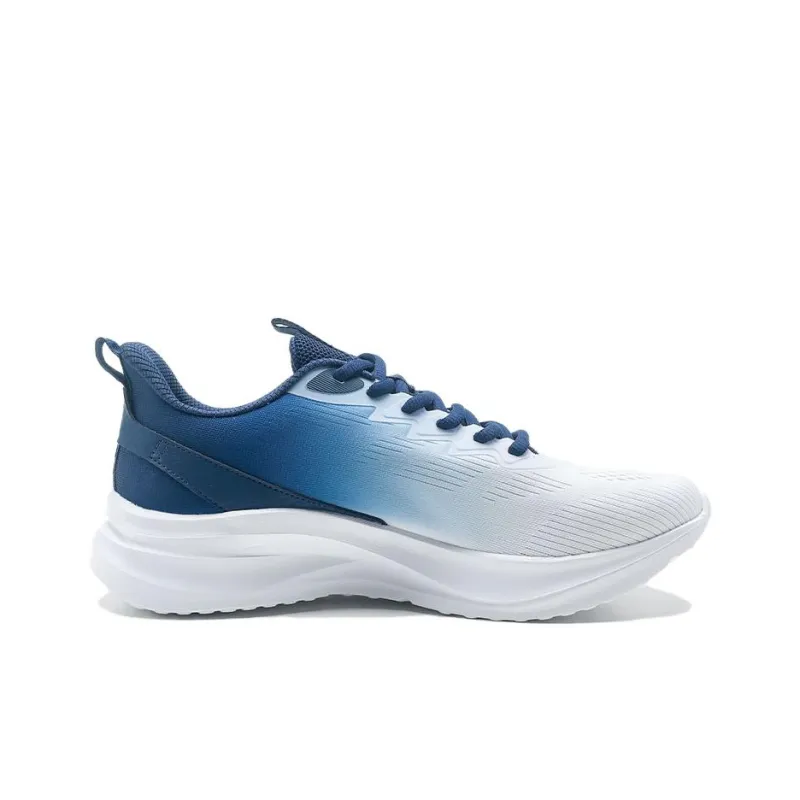 QIAODAN Anti Slip Wear Resistant Low Top Running Shoes Men's White Blue-1