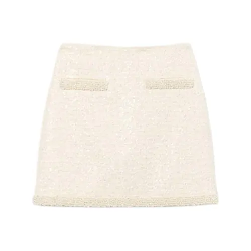 Self portrait Casual Short Skirts Women's Ivory White