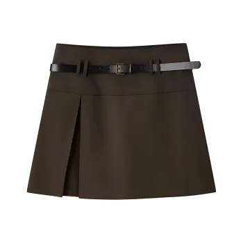 LEDIN Casual Short Skirts Women's Coffee