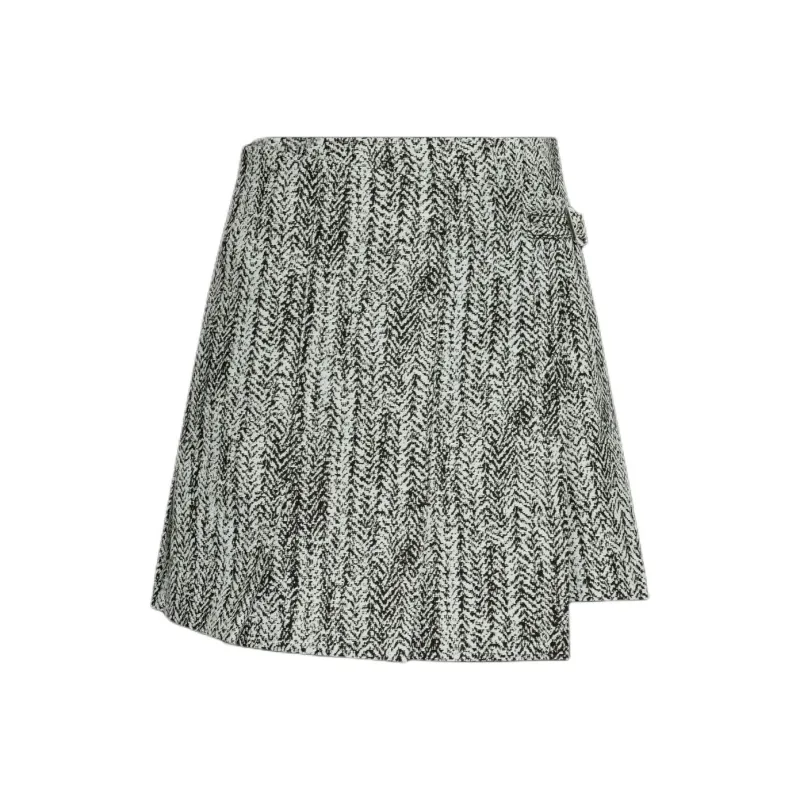 GANNI Patterned Asymmetric Mini Skirt-0