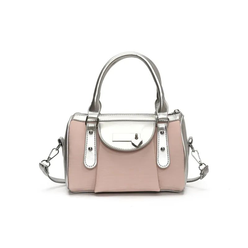 Homeboisportclub PU One Shoulder Handbag Women's Black/Pink/Silver-0