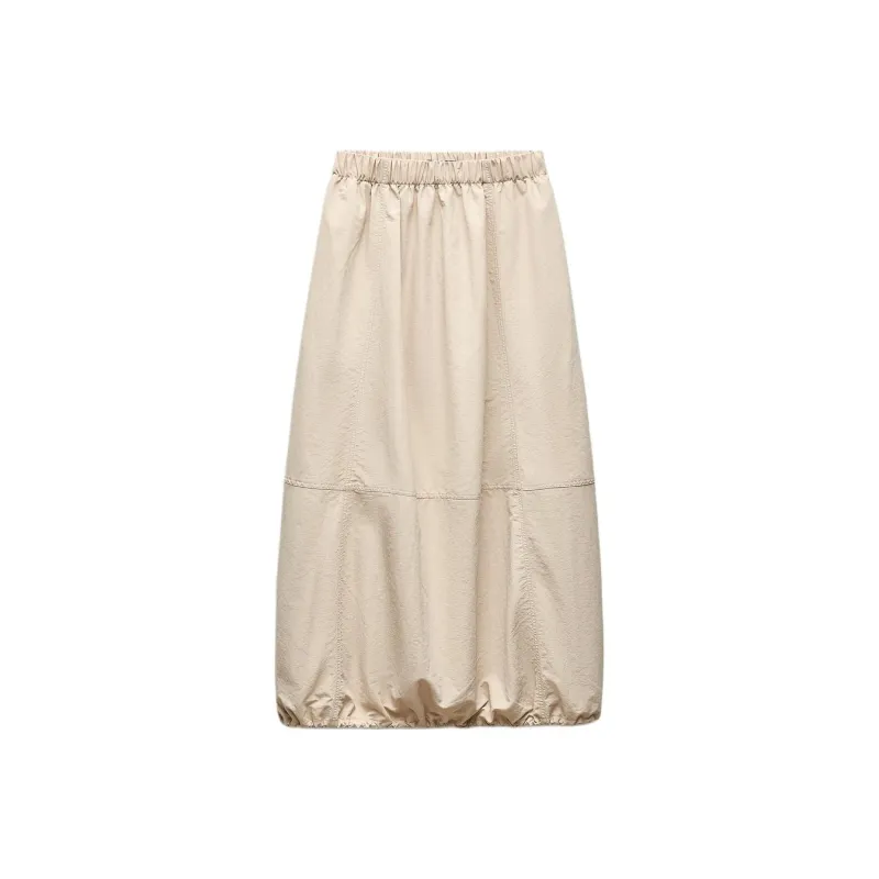 ZARA Trf Casual Long Skirts Women's Yellow-0