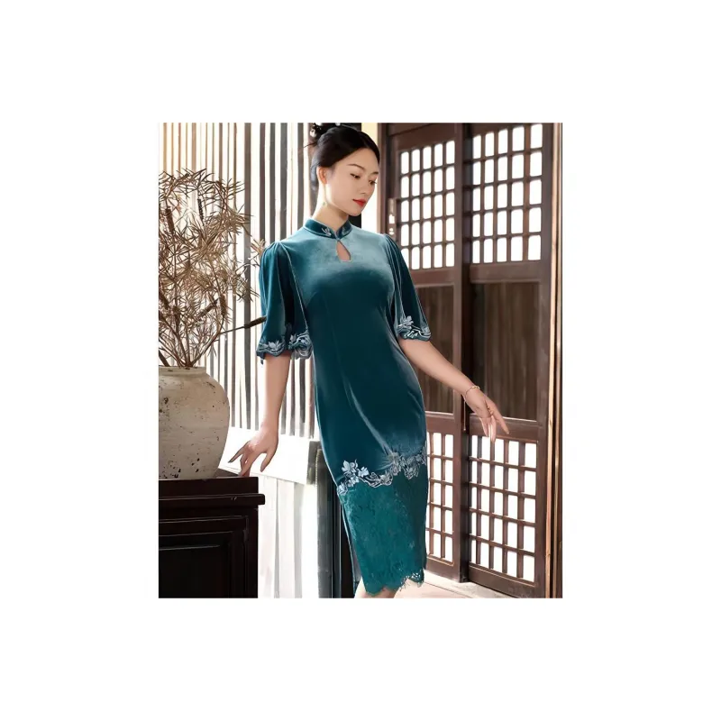 Shimiko Cheongsams Women's Halfway Through The Spring Blossom-0