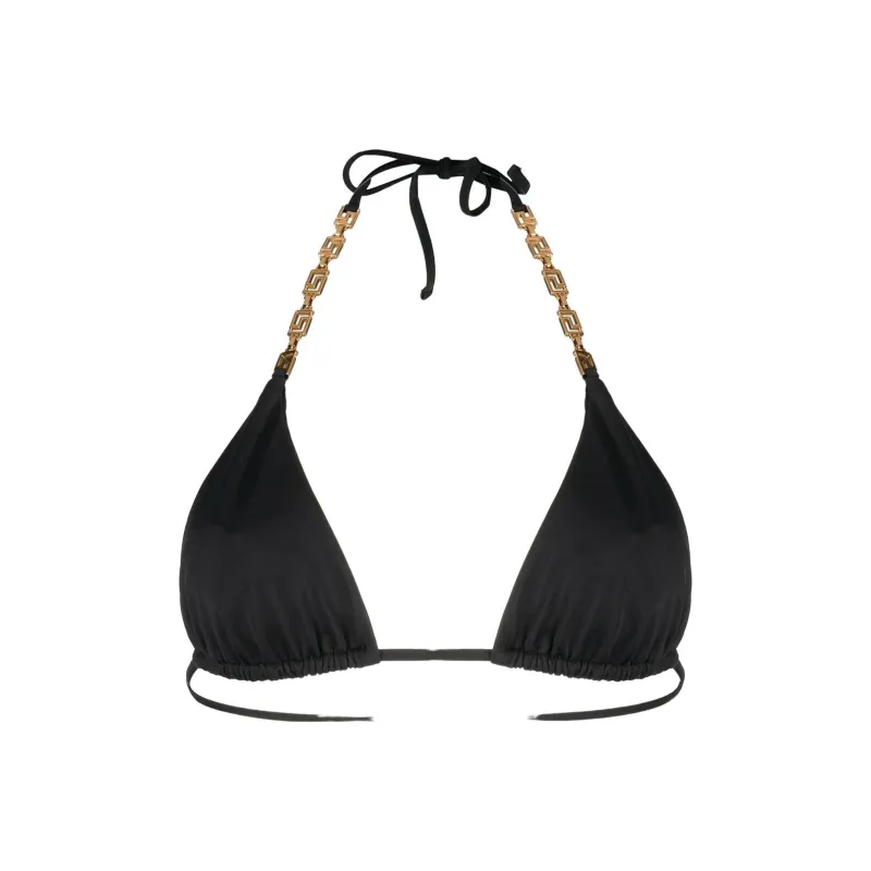 VERSACE Greca Chain Bikini Top 'Black'-0