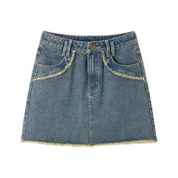 LEDIN Denim Short Skirts Women's Light Denim Blue