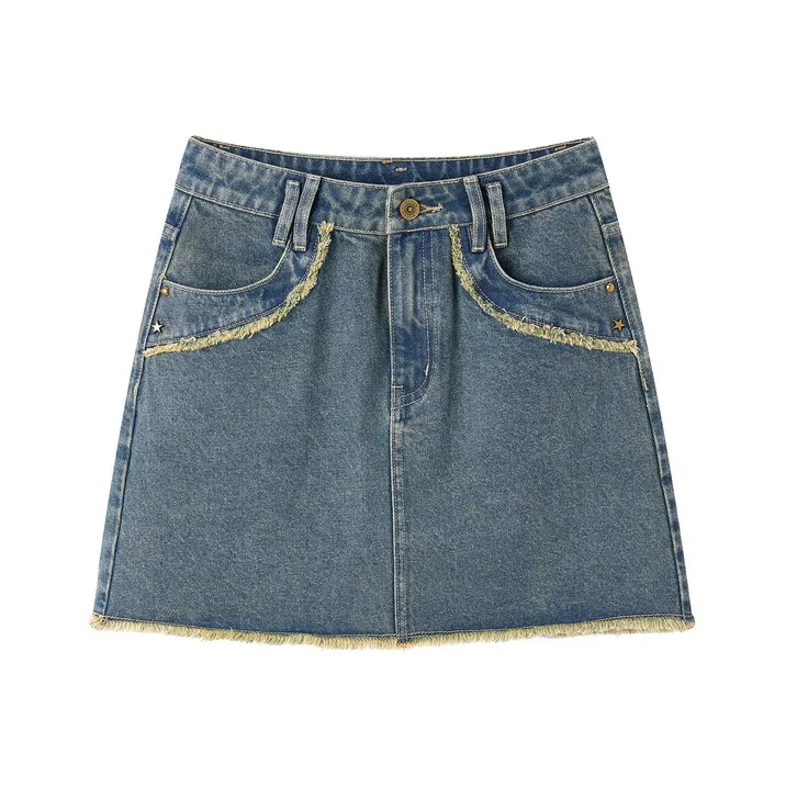LEDIN Denim Short Skirts Women's Light Denim Blue-0