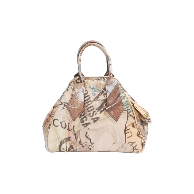 Vivienne Westwood Plant Leather Shoulder Bag, Crossbody Bag, Handbag Trumpets Women's Brown-1