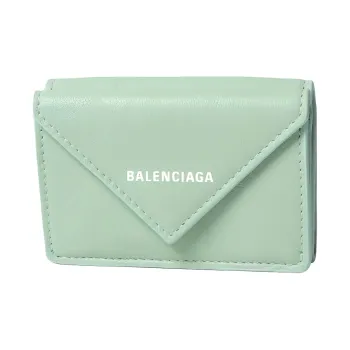 Balenciaga Leather Wallet Women's Mint Green