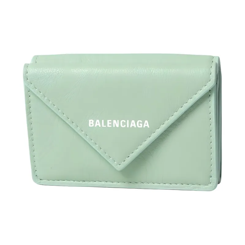 Balenciaga Leather Wallet Women's Mint Green-0