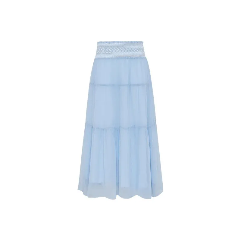 Hush Puppies Casual Long Skirts Women's Light Blue-0