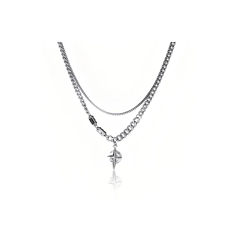 FOREVER MELODY Titanium Steel Necklaces Men's-0
