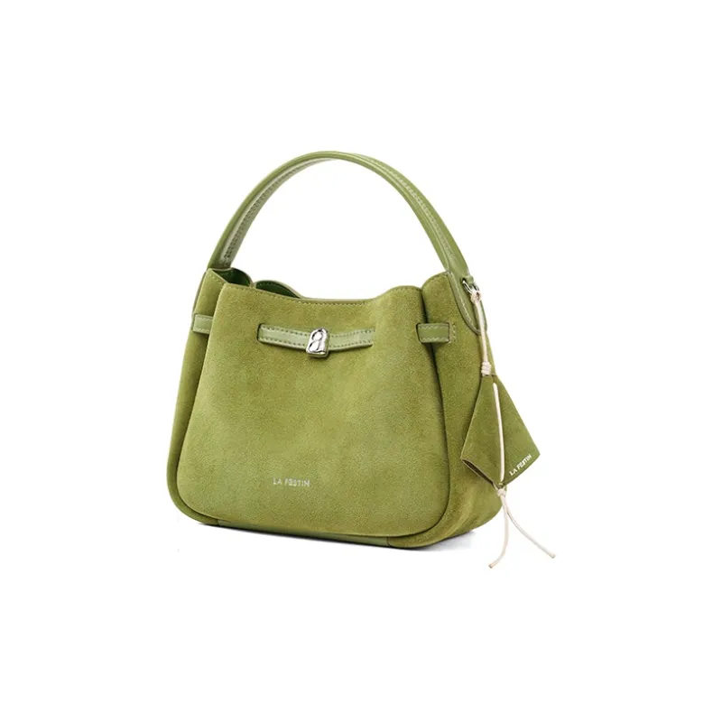 LA FESTIN Top Grain Cow Leather Basket Bag Handbag Medium Size Women's Multicolor-20